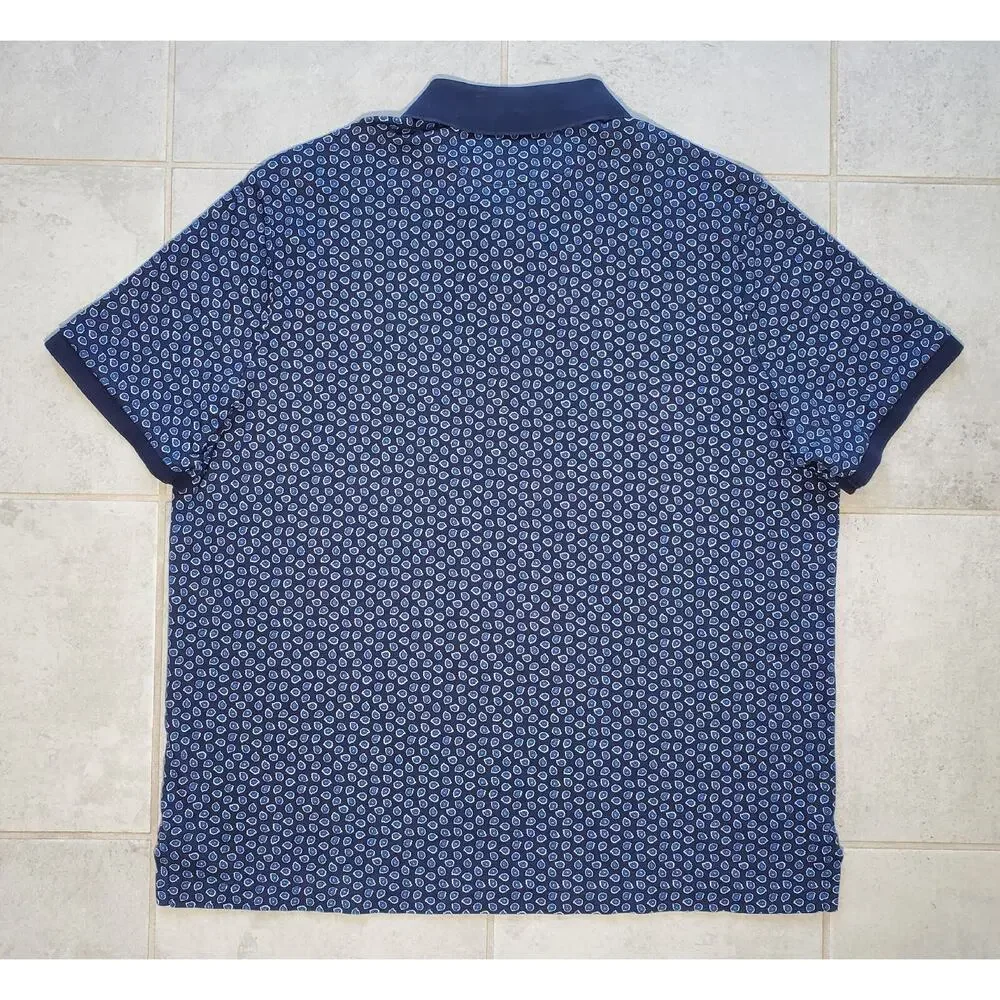 Polo Ralph Lauren Men's XL Shirt Navy Blue Floral Slim Fit Casual Short Sleeve